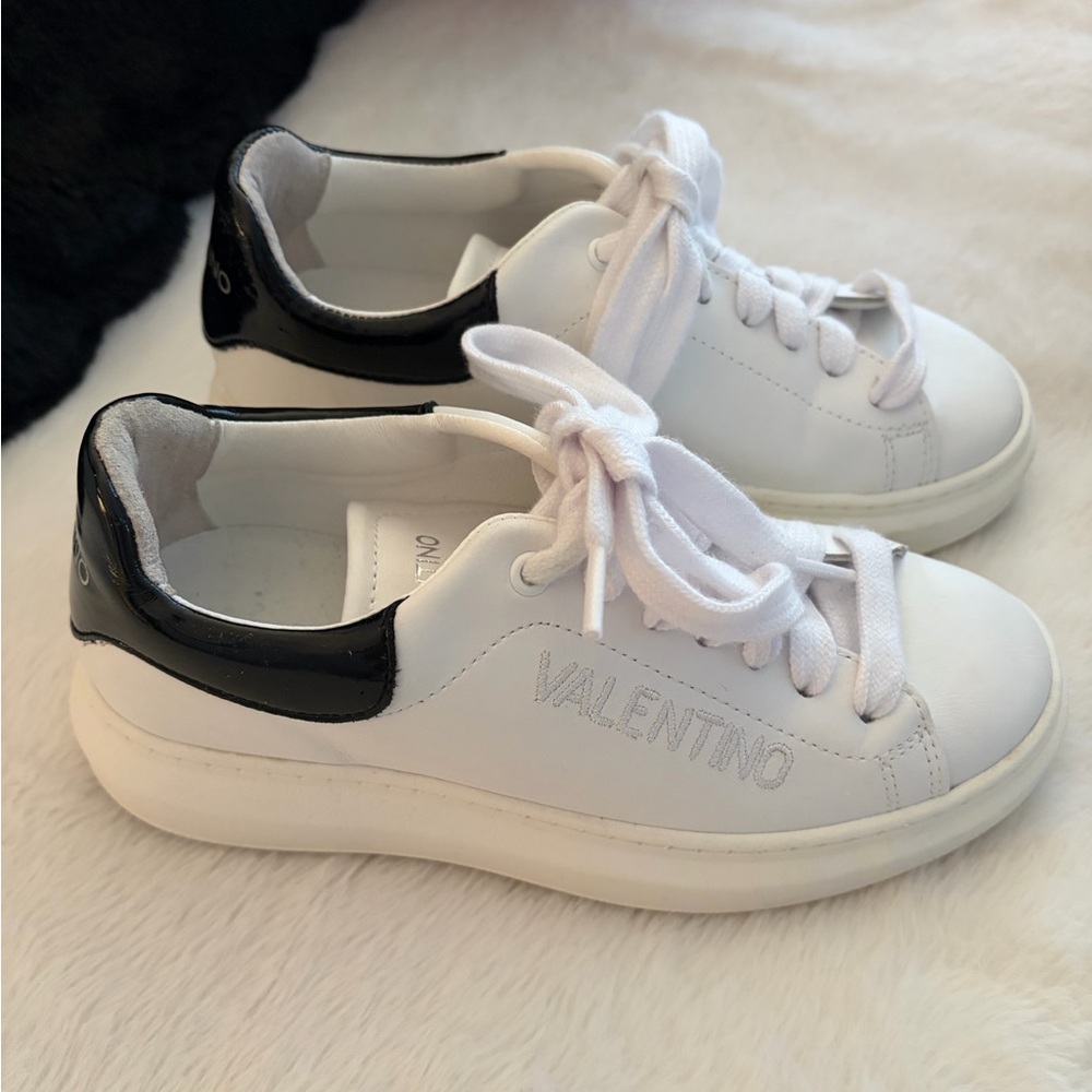 Valentino white and patent sneakers